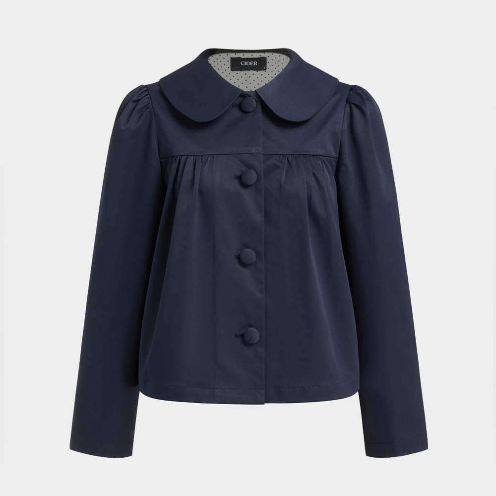 NWT Cider PETER PAN COLLAR OVERSIZED TRENCH COAT.  Still in package.